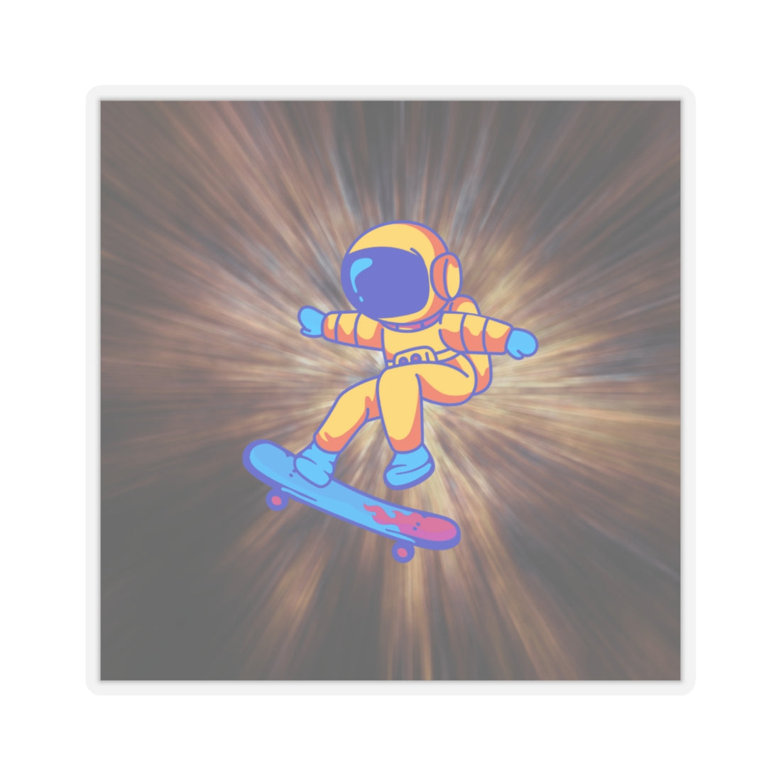 Cosmic Skateboarder Kiss-Cut Stickers | Fun Astronaut Design for Kids & Teens