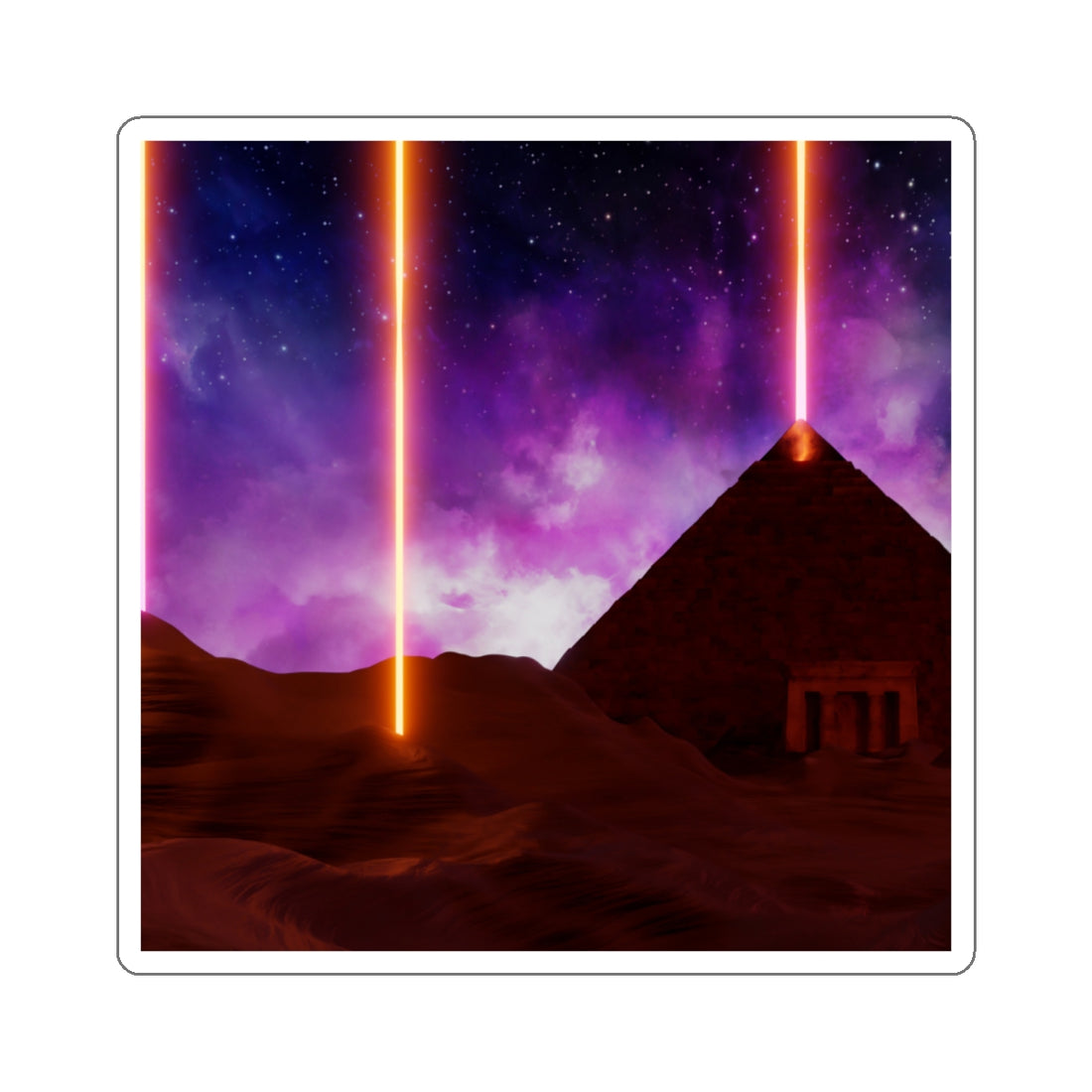 Cosmic Pyramid Kiss-Cut Stickers - Space Vibe Décor for Laptops & Journals