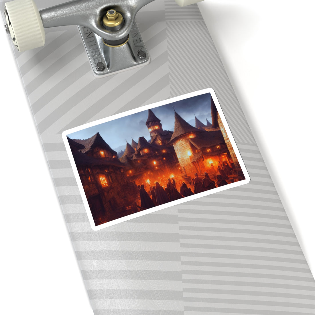 Enchanting Medieval Town Kiss-Cut Stickers - Perfect for Laptops & Journals