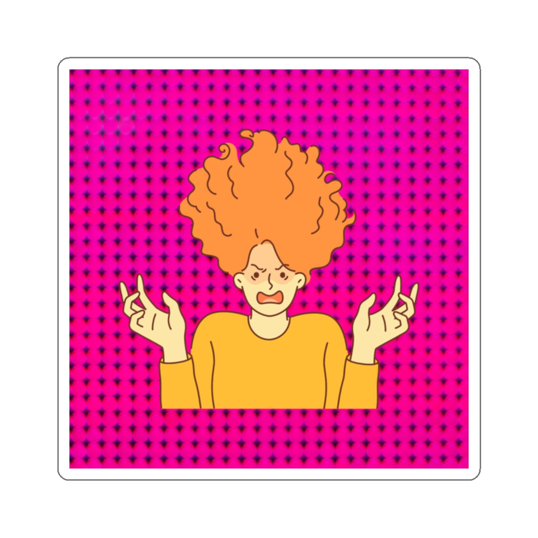 Funky Vibe Kiss-Cut Stickers – Colorful Hair Design for Personal Expression