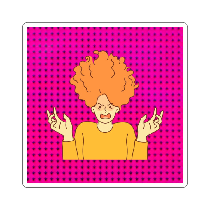 Funky Vibe Kiss-Cut Stickers – Colorful Hair Design for Personal Expression