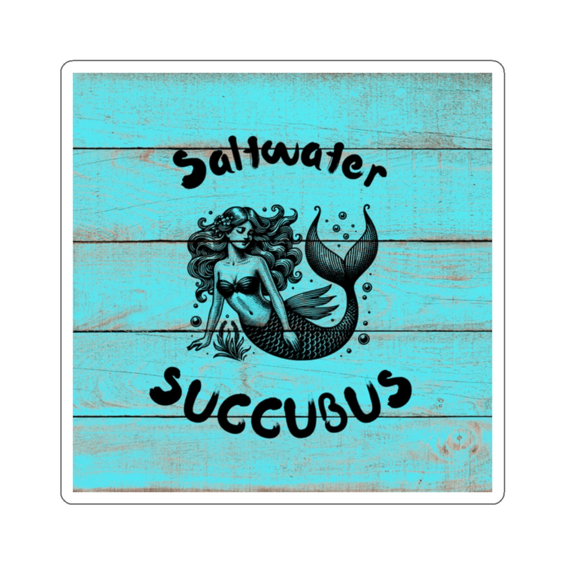 Retro Mermaid Kiss-Cut Sticker - Saltwater Succubus Design