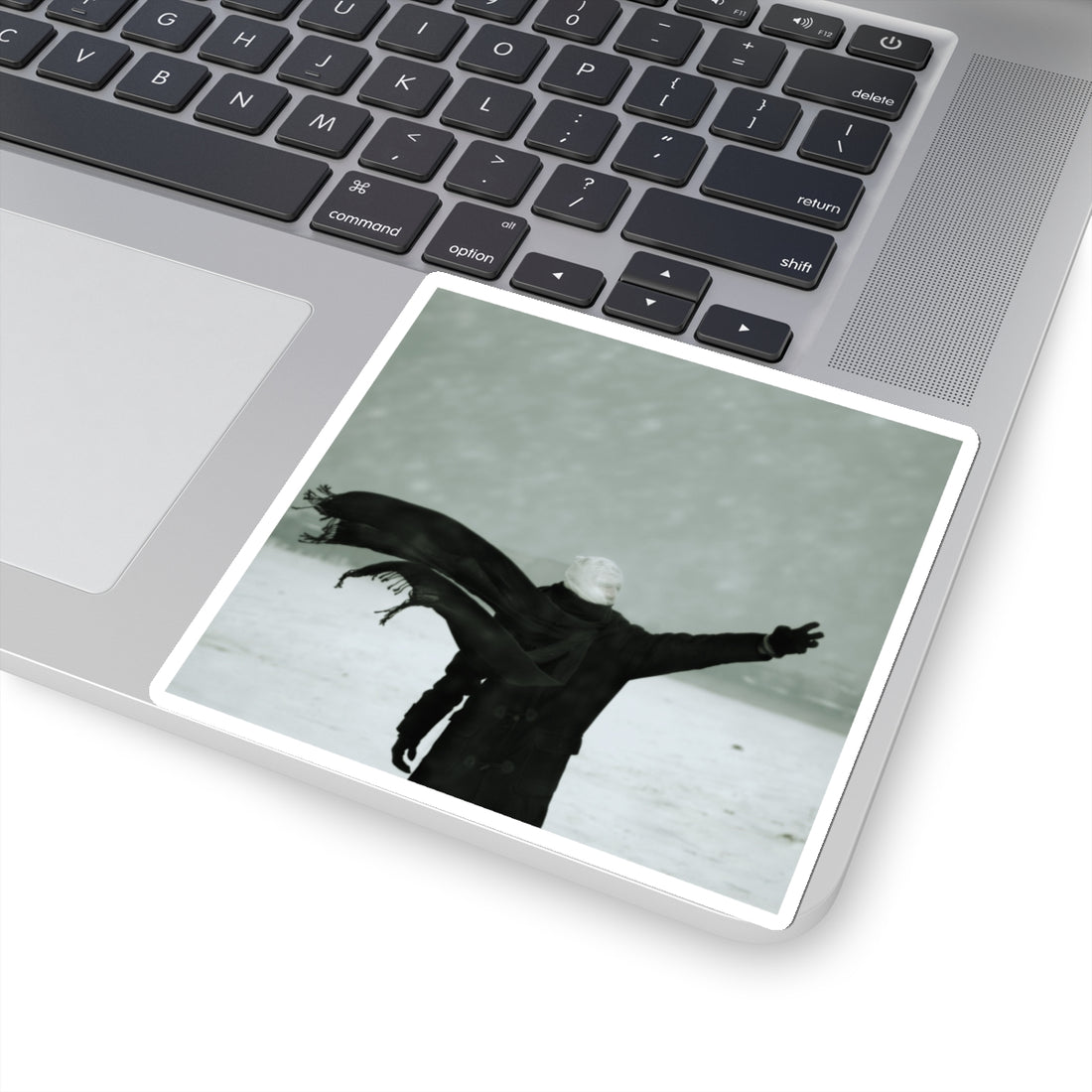 Winter Wanderer Kiss-Cut Stickers - Artistic Snow Scene for Laptop & Decals