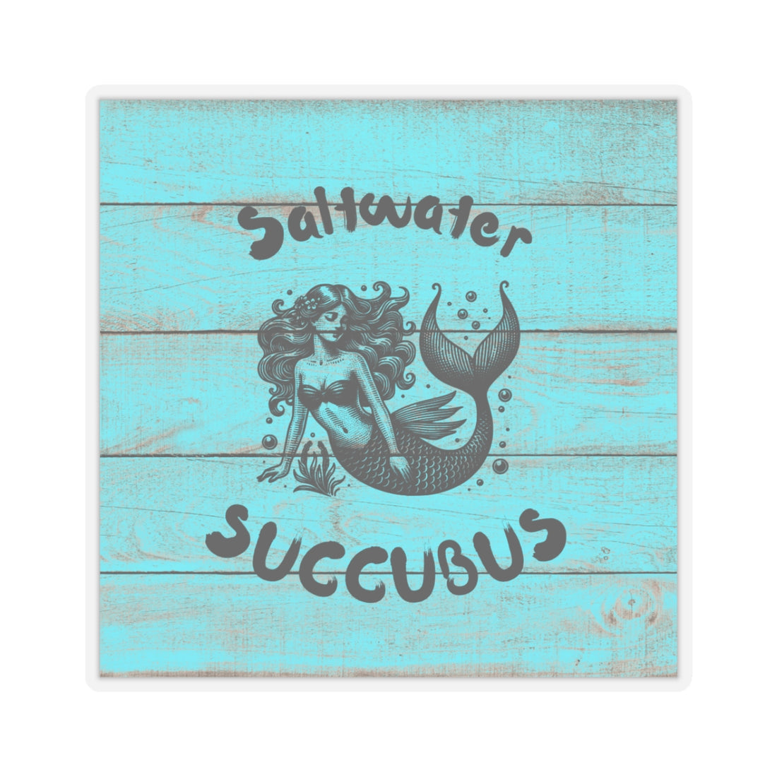 Retro Mermaid Kiss-Cut Sticker - Saltwater Succubus Design