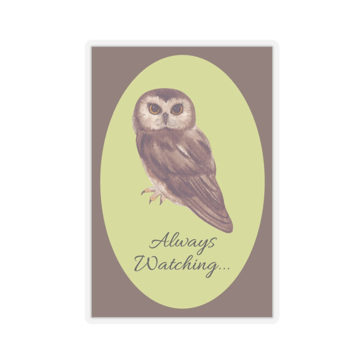 Always Watching Owl Sticker | Cute Nature Kiss-Cut Sticker for Home & Gifts