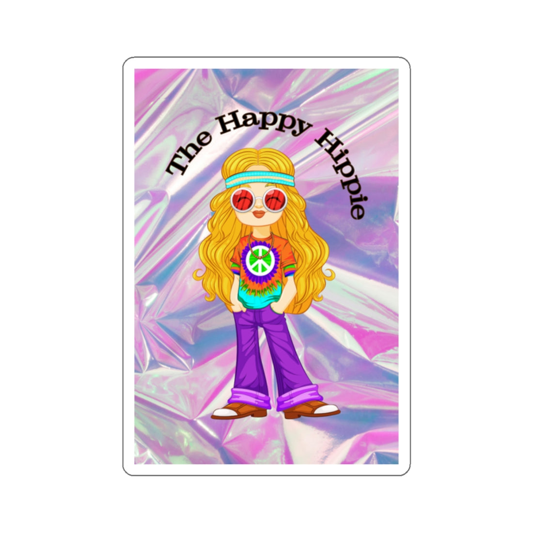 The Happy Hippie Kiss-Cut Stickers | Retro Boho Vibe for Free Spirits