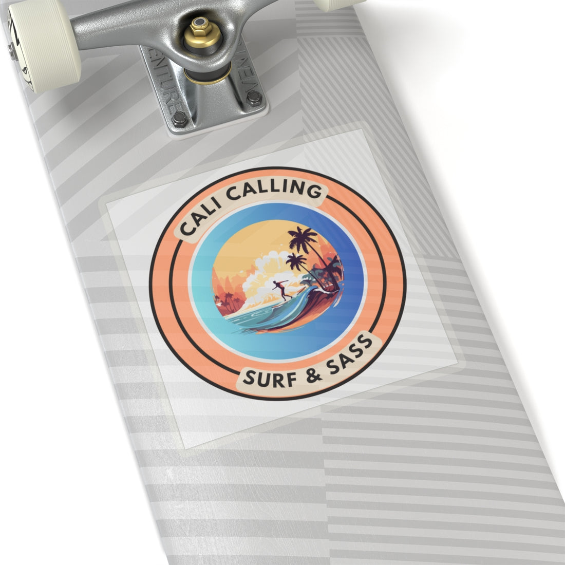 Cali Calling Kiss-Cut Stickers - Surf & Sass Vibe for Beach Lovers