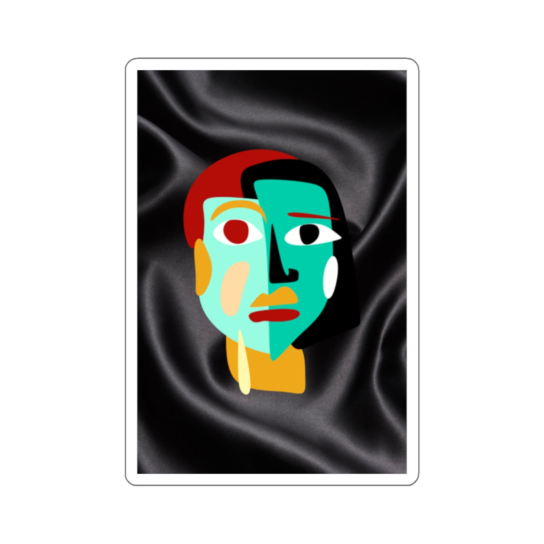 Abstract Face Kiss-Cut Stickers - Modern Art for Laptops and Journals