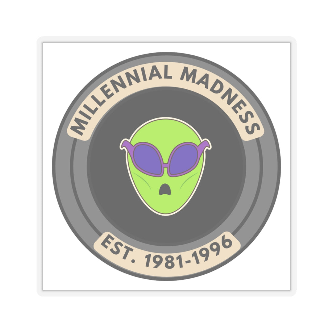 Millennial Madness Alien Kiss-Cut Stickers - Perfect for Laptops and Water Bottles