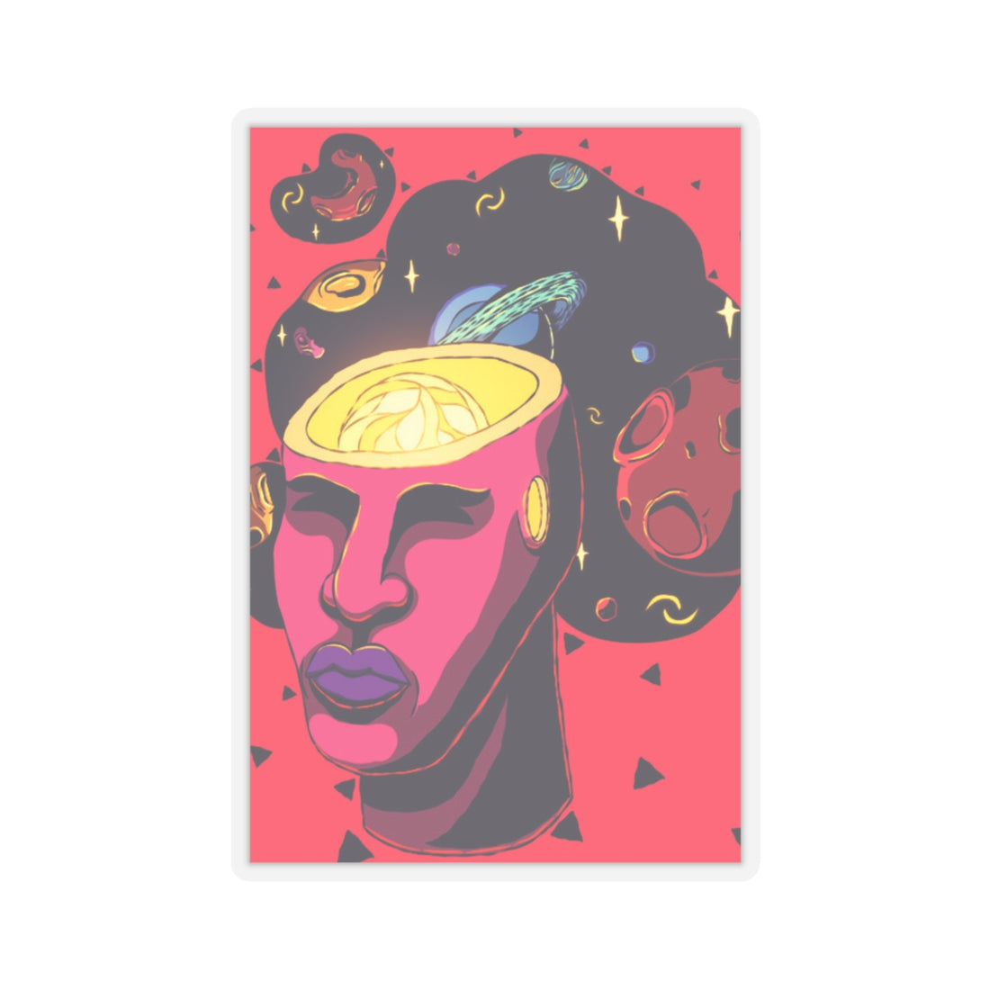 Cosmic Mind Kiss-Cut Stickers - Vibrant Art for Your Creativity