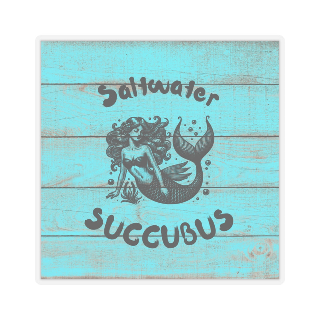 Retro Mermaid Kiss-Cut Sticker - Saltwater Succubus Design