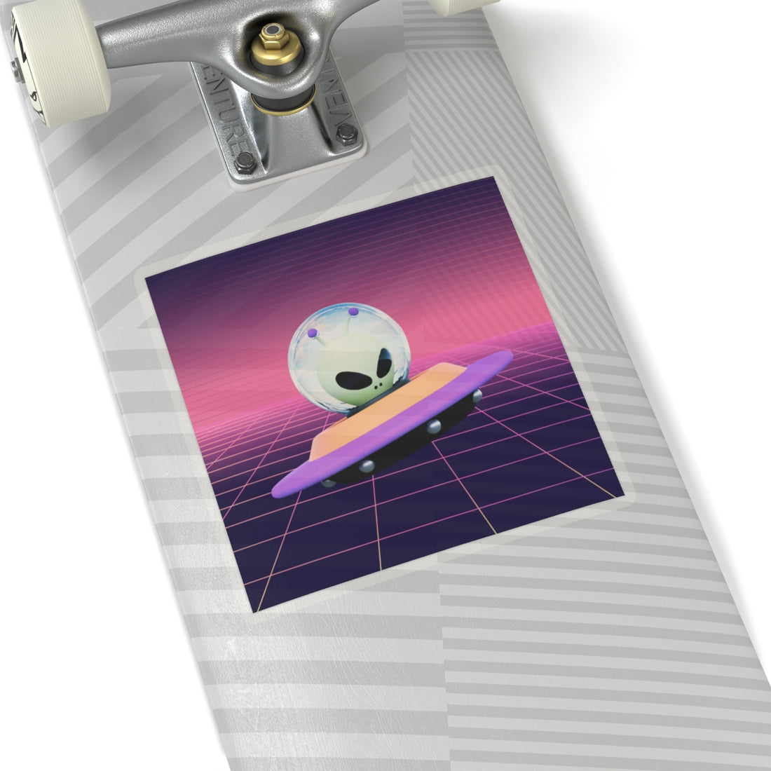 Retro Alien Spaceship Kiss-Cut Stickers - Perfect for Tech, Décor & Gifts