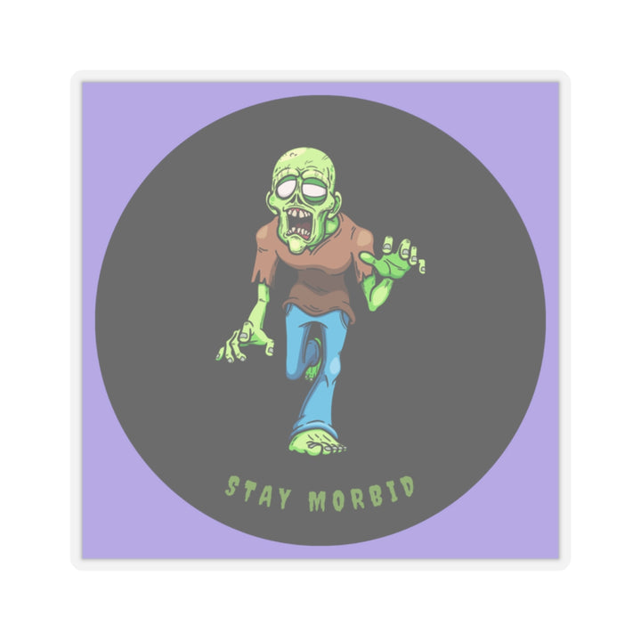 Stay Morbid Zombie Kiss-Cut Stickers | Fun Horror Decor for Ghoulish Enthusiasts