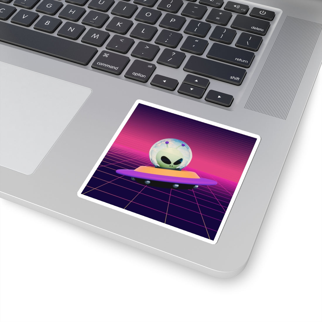 Retro Alien Spaceship Kiss-Cut Stickers - Perfect for Tech, Décor & Gifts