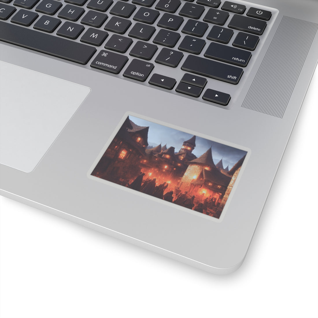 Enchanting Medieval Town Kiss-Cut Stickers - Perfect for Laptops & Journals