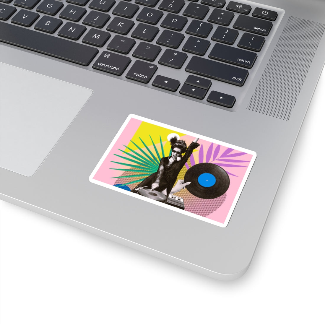 Retro DJ Inspired Kiss-Cut Stickers - Colorful Vinyl Art for Music Lovers