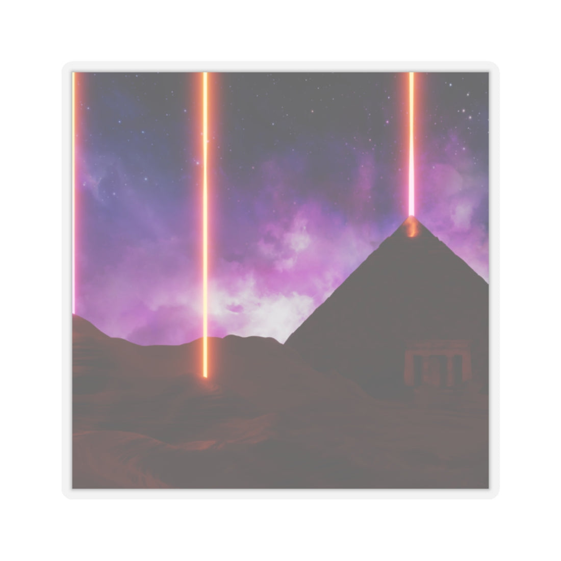 Cosmic Pyramid Kiss-Cut Stickers - Space Vibe Décor for Laptops & Journals