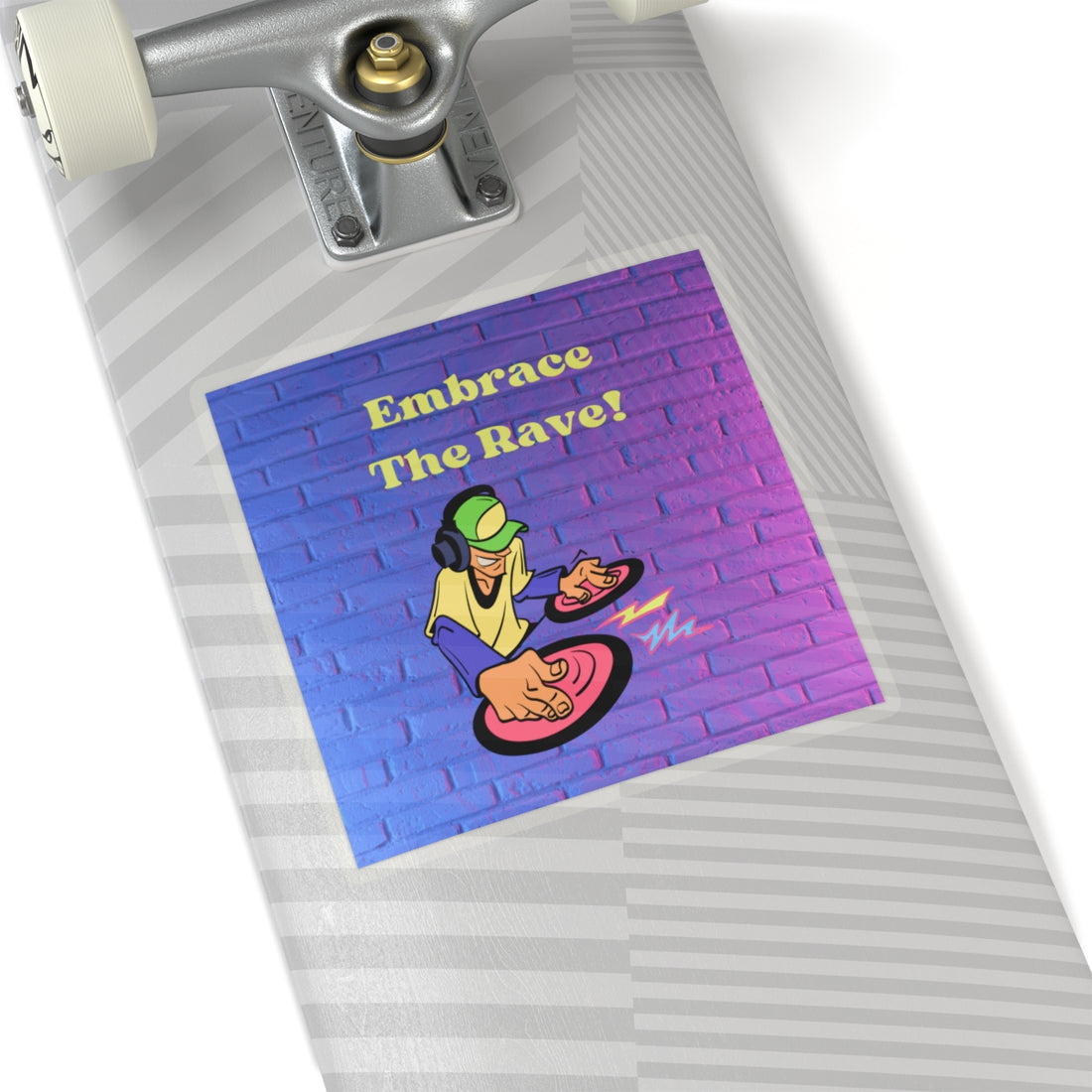 Embrace The Rave Sticker - Vibrant DJ Kiss-Cut Sticker for Music Lovers