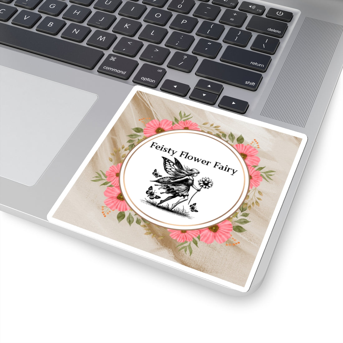 Feisty Flower Fairy Kiss-Cut Stickers - Whimsical Floral Design for Laptop and Decor