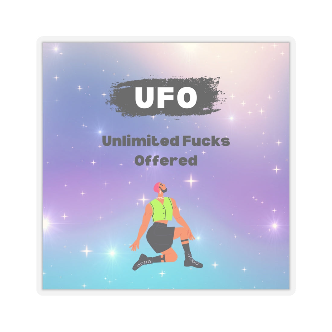 UFO Unlimited Fucks Kiss-Cut Sticker | Fun & Cheeky Decal for Personal Style