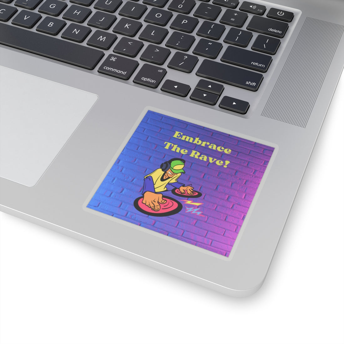 Embrace The Rave Sticker - Vibrant DJ Kiss-Cut Sticker for Music Lovers