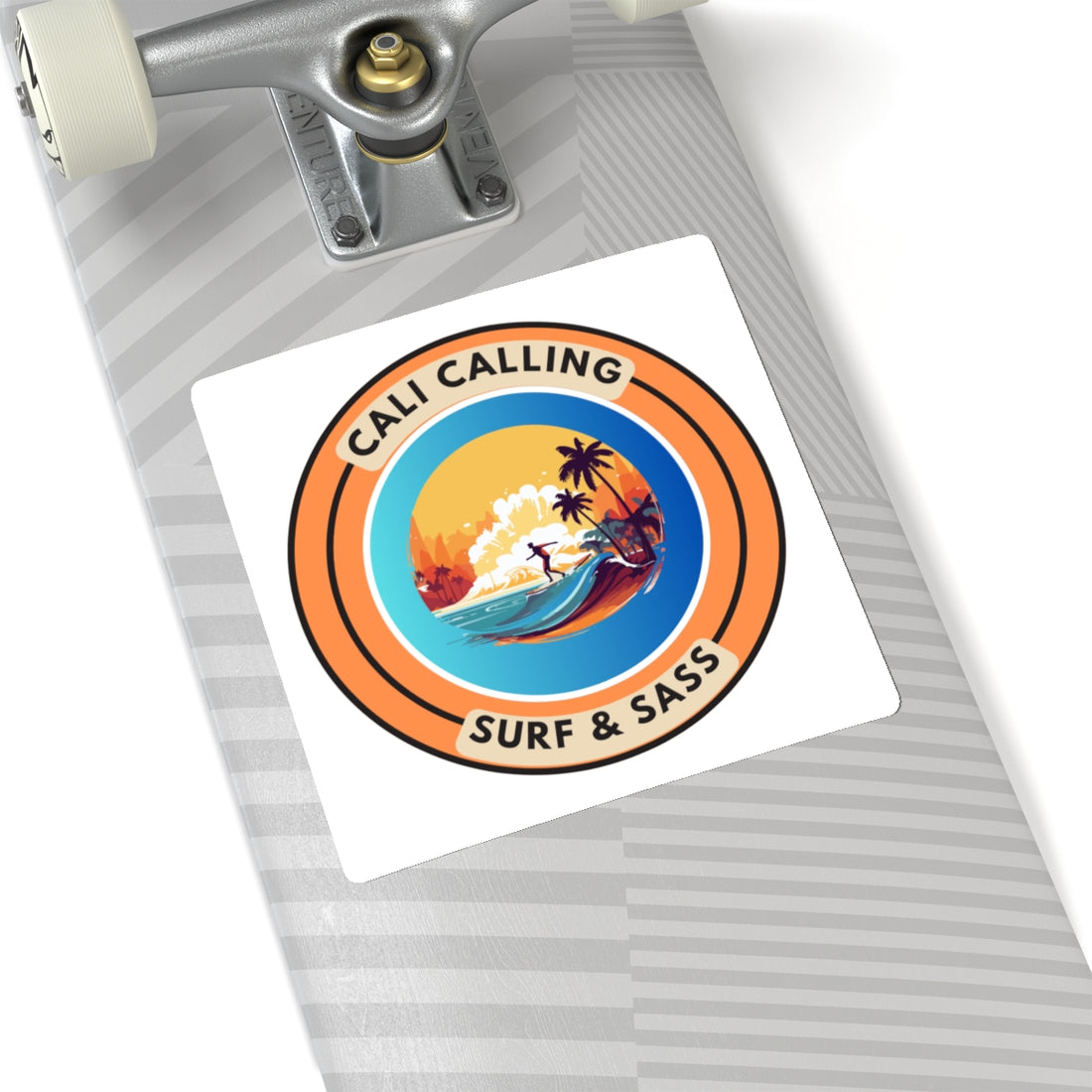 Cali Calling Kiss-Cut Stickers - Surf & Sass Vibe for Beach Lovers