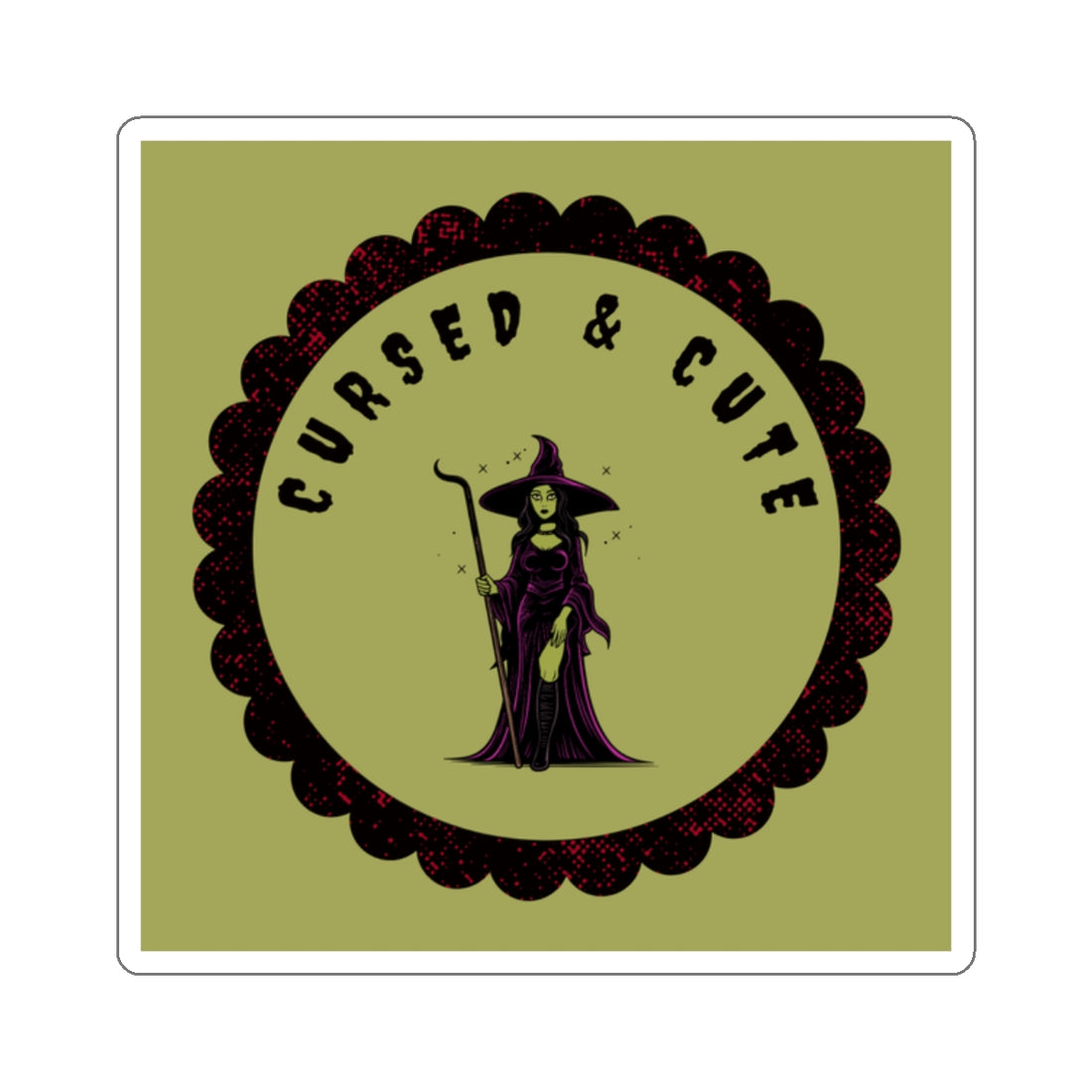 Cursed & Cute Witch Stickers - Enchanting Kiss-Cut Stickers for Spooky Vibes