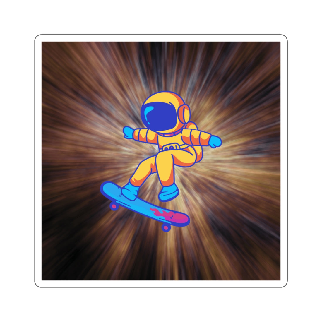 Cosmic Skateboarder Kiss-Cut Stickers | Fun Astronaut Design for Kids & Teens