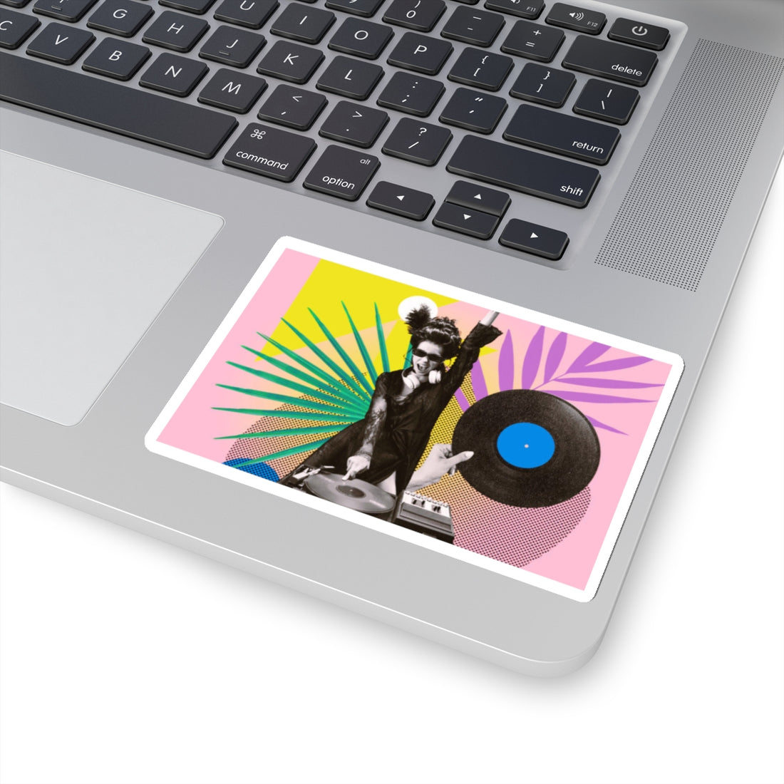 Retro DJ Inspired Kiss-Cut Stickers - Colorful Vinyl Art for Music Lovers