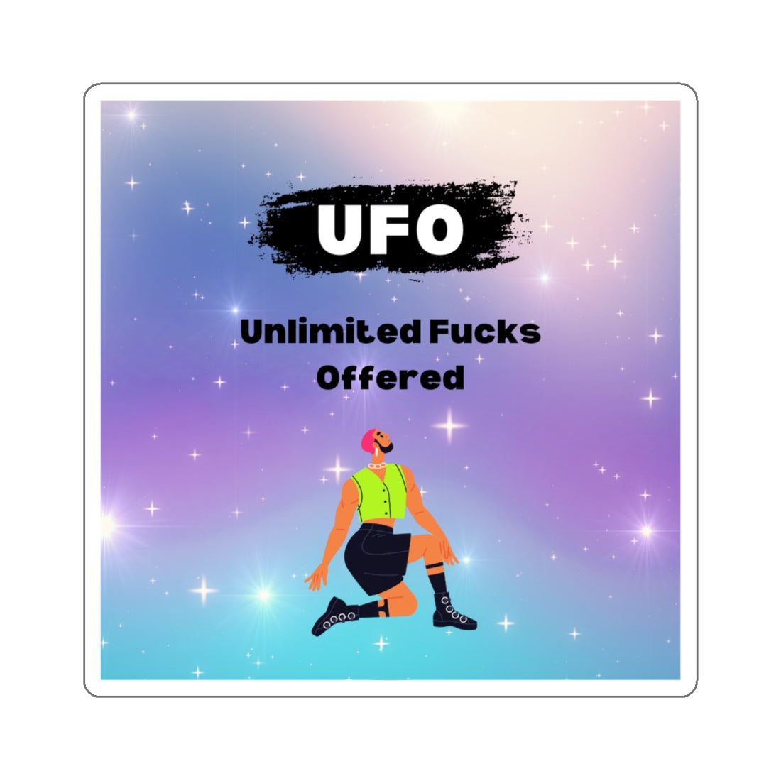 UFO Unlimited Fucks Kiss-Cut Sticker | Fun & Cheeky Decal for Personal Style