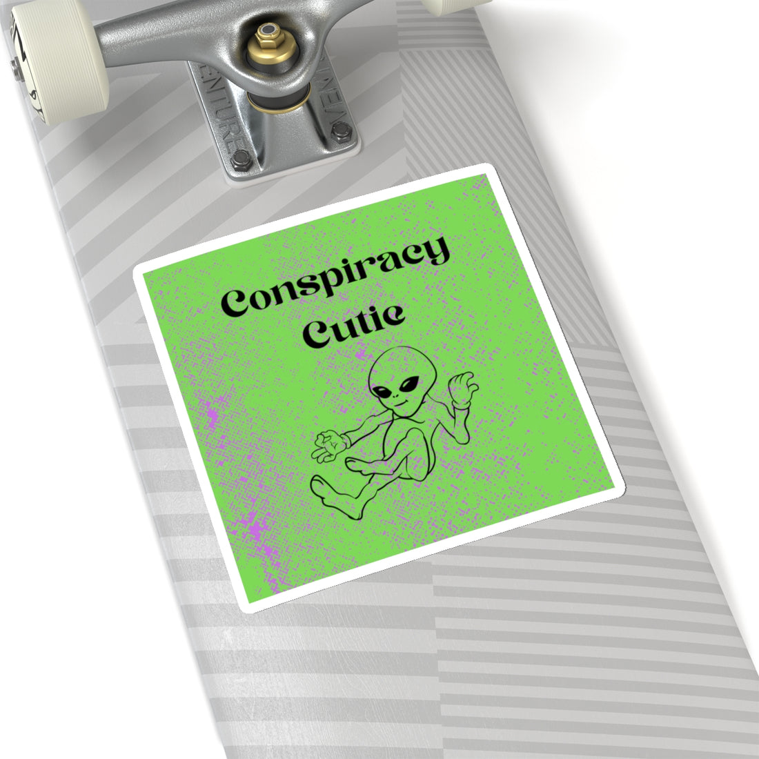 Conspiracy Cutie Alien Stickers - Fun, Quirky Vinyl Decals for UFO Enthusiasts & Bizarre Lovers