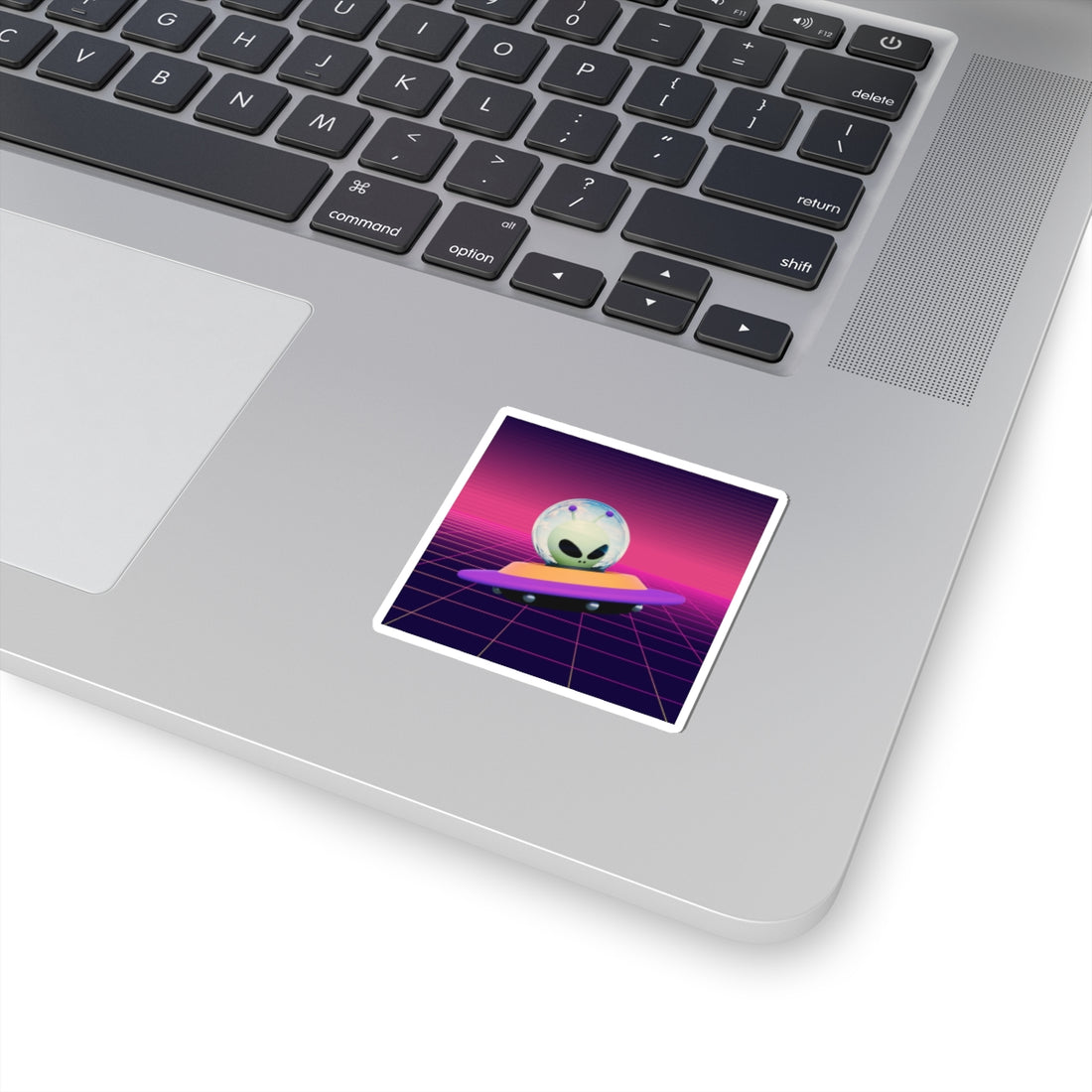 Retro Alien Spaceship Kiss-Cut Stickers - Perfect for Tech, Décor & Gifts