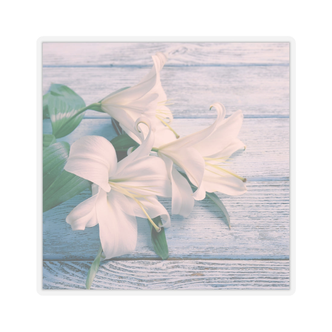 Elegant White Lily Kiss-Cut Stickers - Floral Decor for Scrapbooking & Gifting