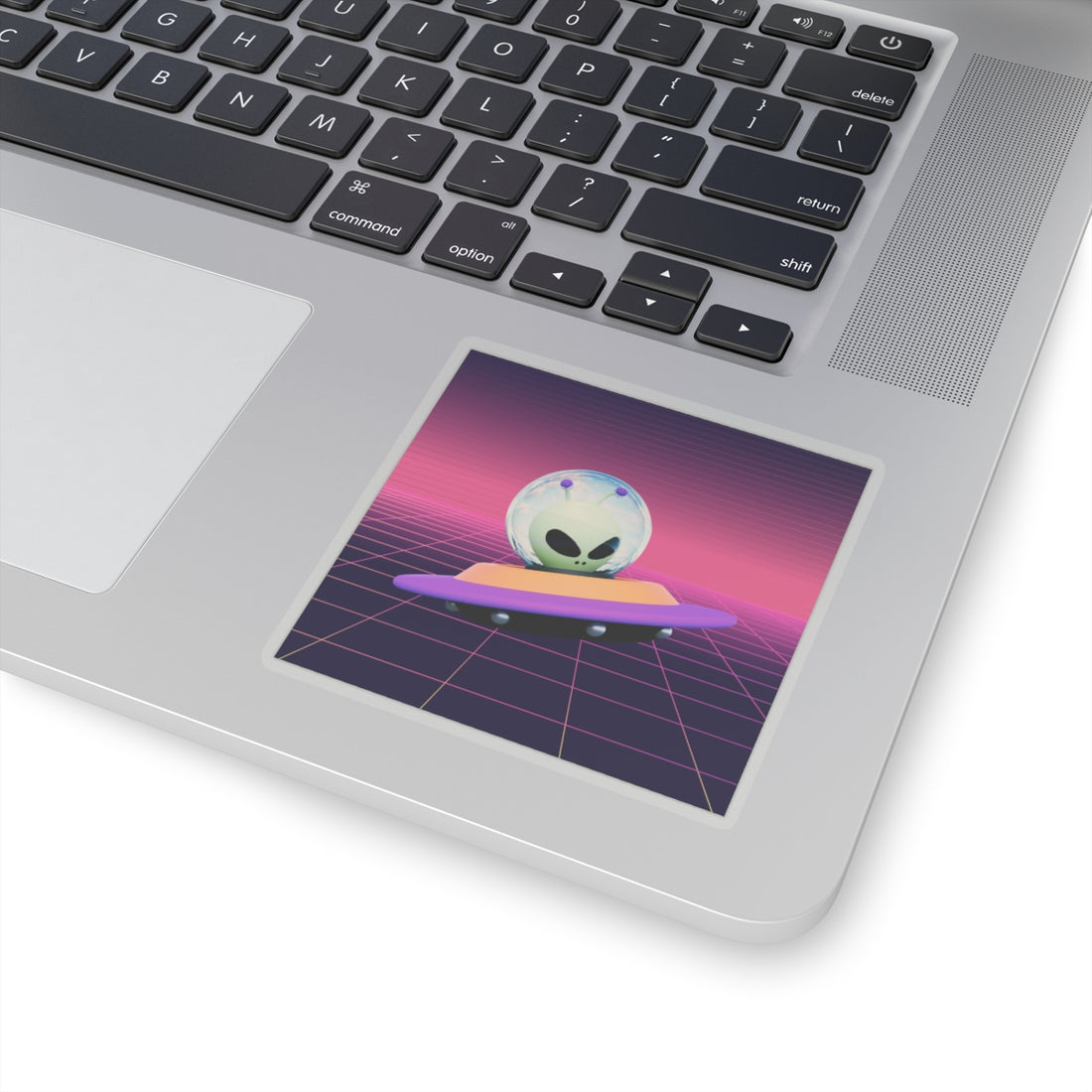 Retro Alien Spaceship Kiss-Cut Stickers - Perfect for Tech, Décor & Gifts