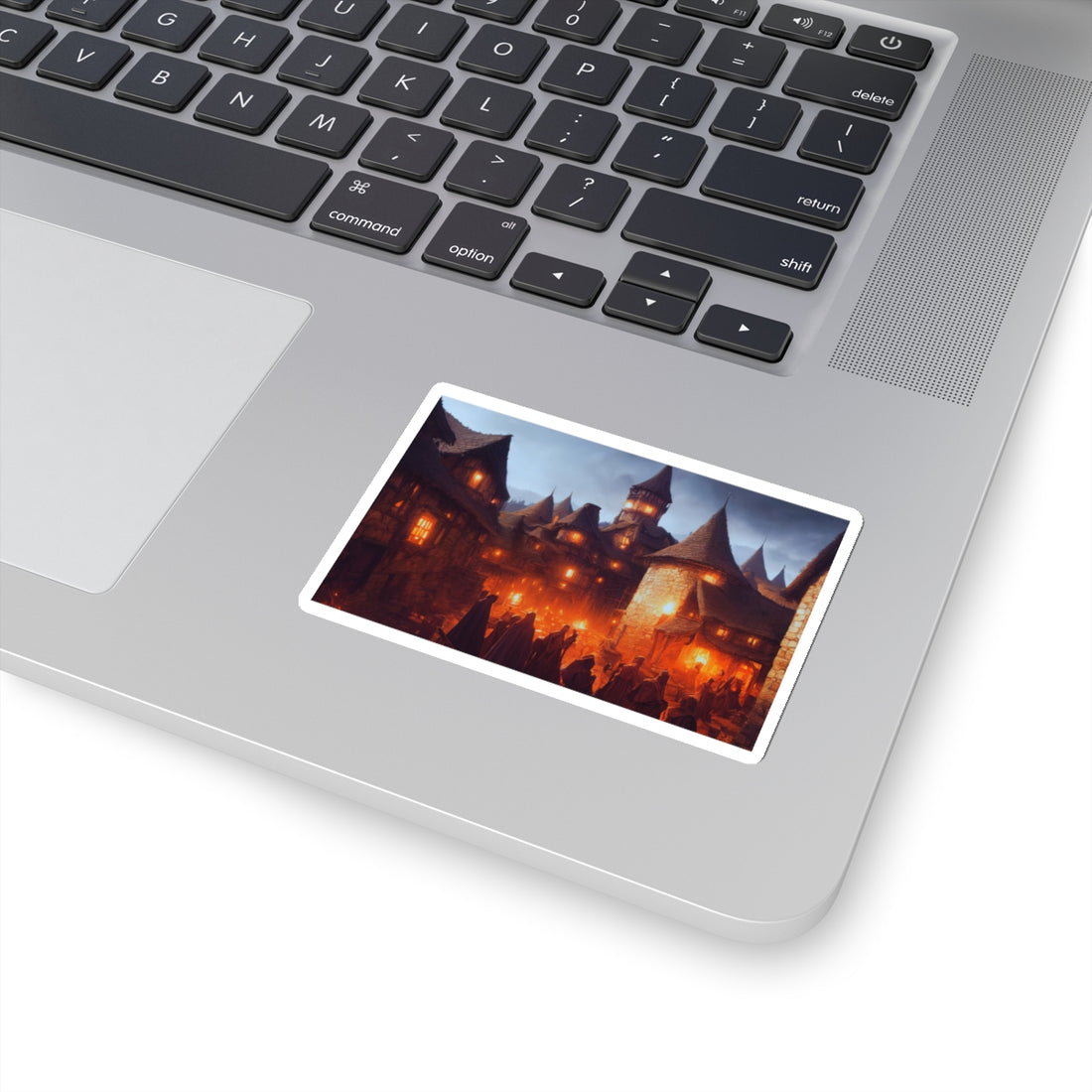 Enchanting Medieval Town Kiss-Cut Stickers - Perfect for Laptops & Journals