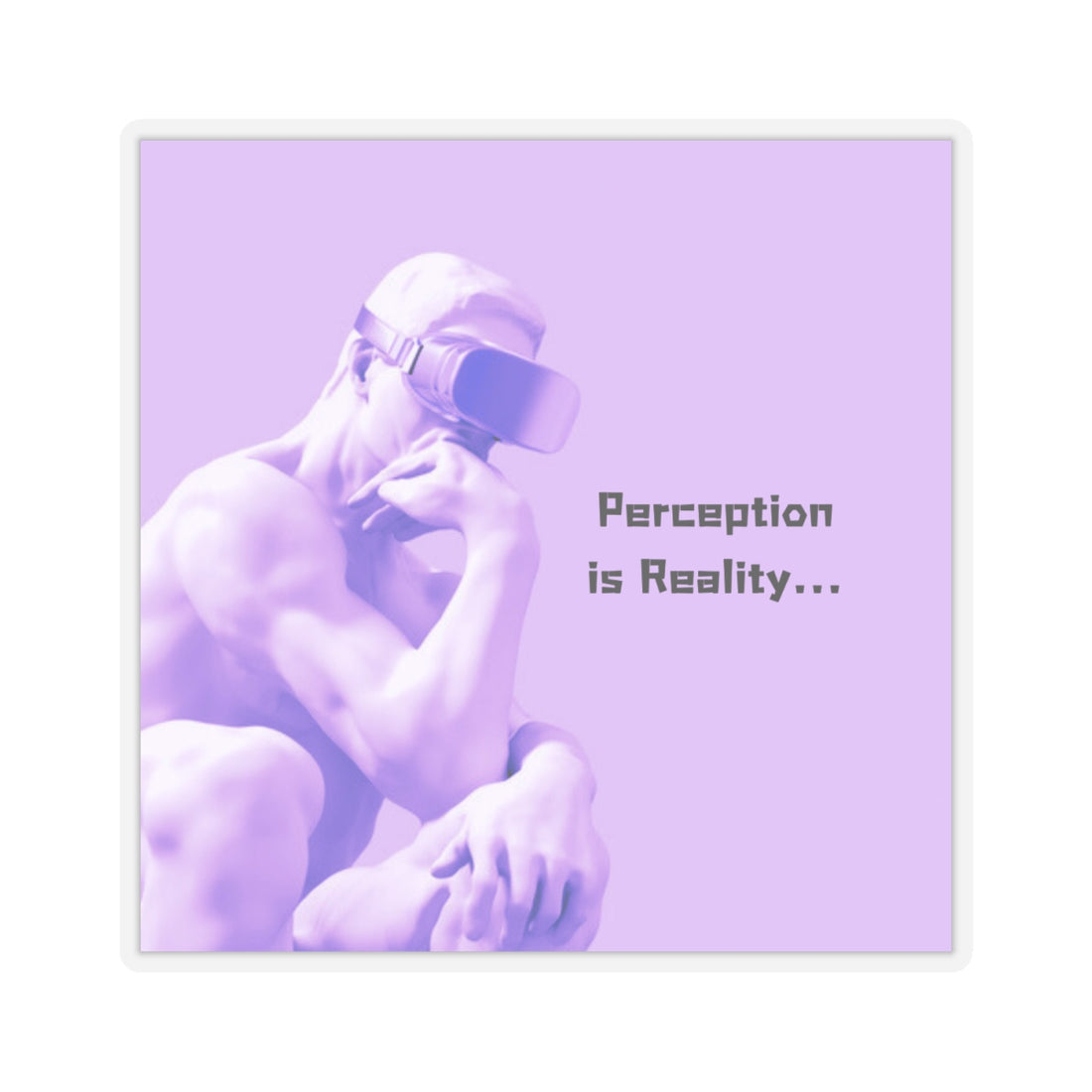 Vibrant VR-Themed Kiss-Cut Stickers - 'Perception is Reality'