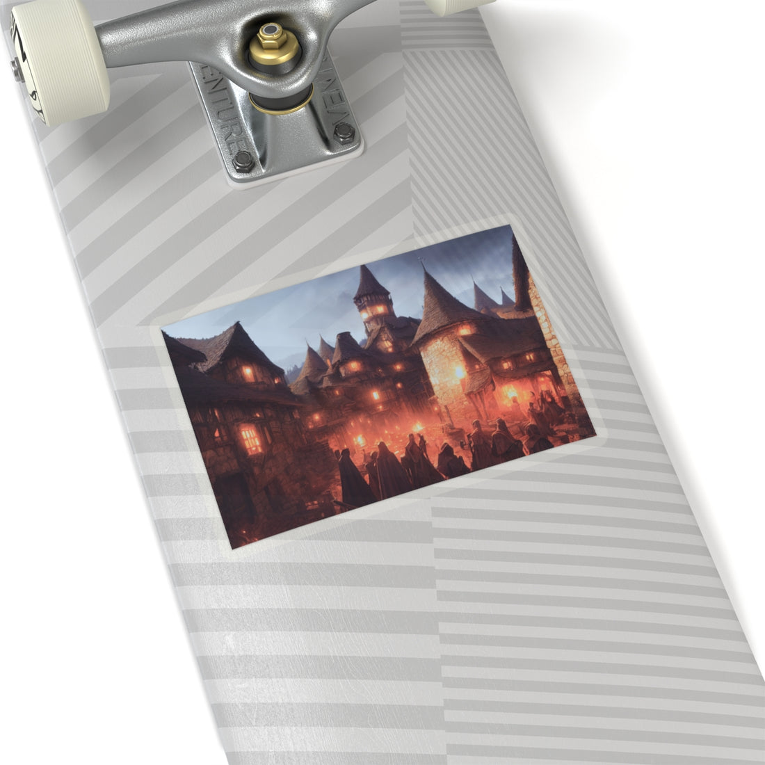 Enchanting Medieval Town Kiss-Cut Stickers - Perfect for Laptops & Journals