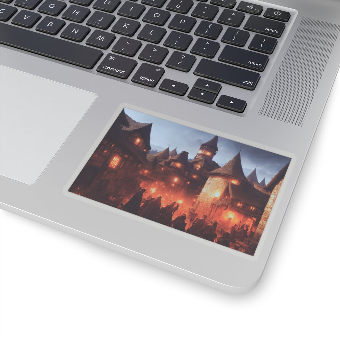 Enchanting Medieval Town Kiss-Cut Stickers - Perfect for Laptops & Journals