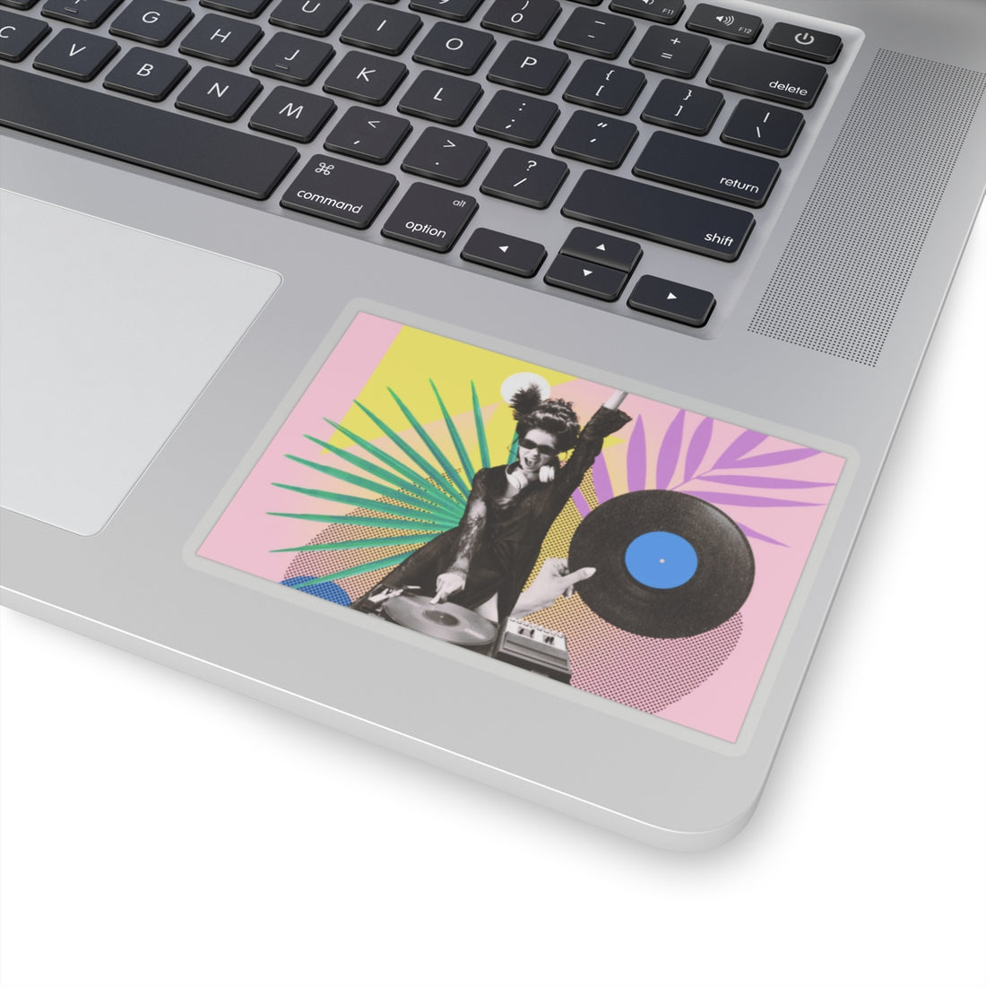 Retro DJ Inspired Kiss-Cut Stickers - Colorful Vinyl Art for Music Lovers