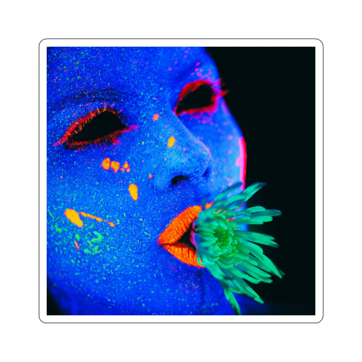 Vibrant Art Kiss-Cut Stickers - Neon Face Design for Creative Expression