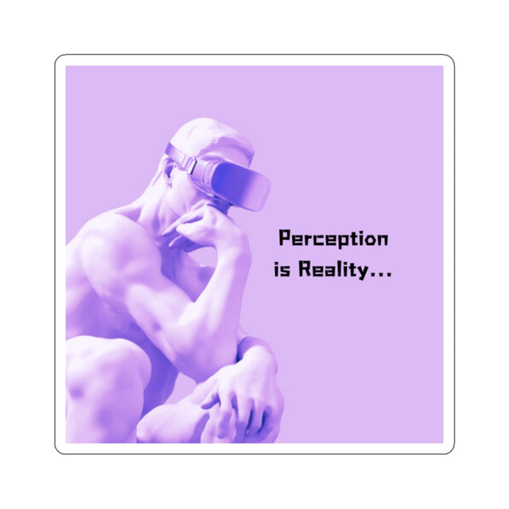 Vibrant VR-Themed Kiss-Cut Stickers - 'Perception is Reality'