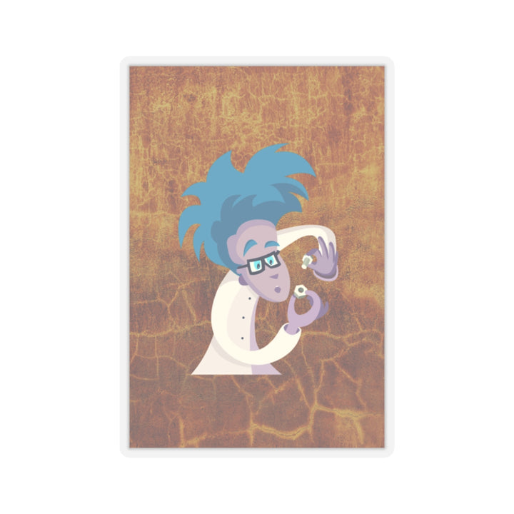 Quirky Scientist Kiss-Cut Stickers - Fun Decor for Laptops and Notebooks